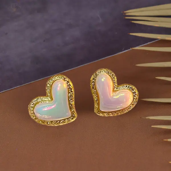 Iridescent Love Studs