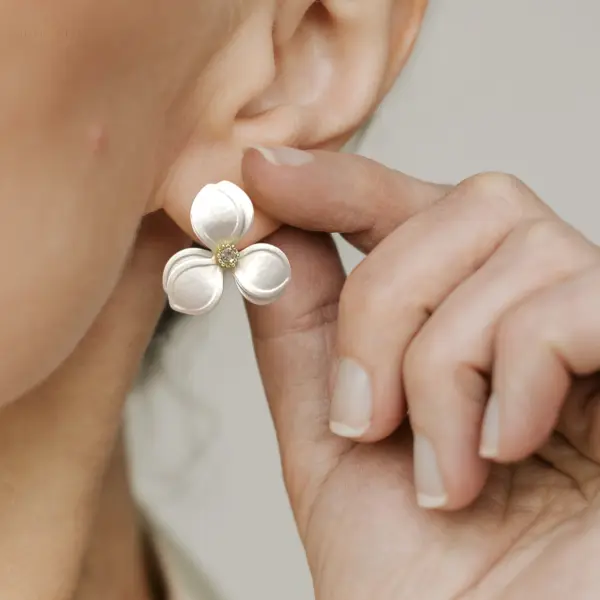 White Blossom Elegance Earrings