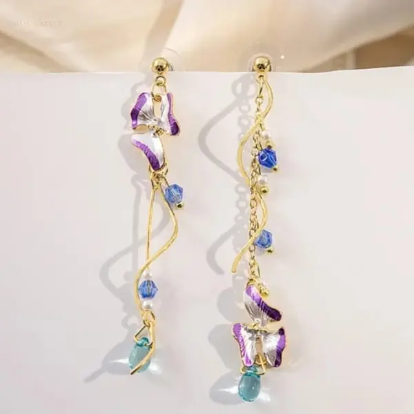 Purple Floral Light Earrings