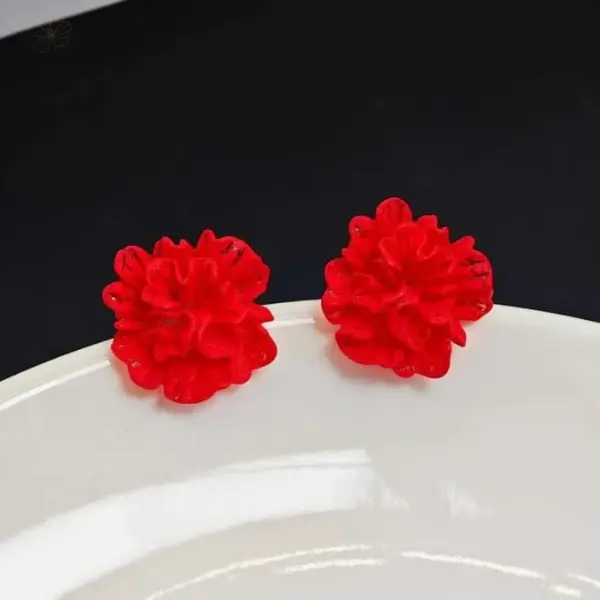 Blossom Bloom Earrings=Red