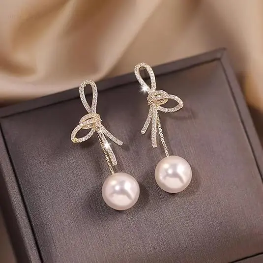 Crystal Knot Pearl Drops