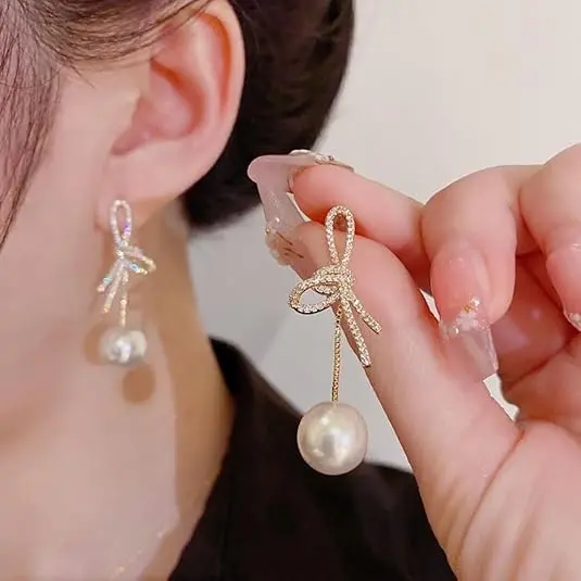 Crystal Knot Pearl Drops