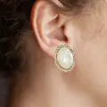 Oval Pearl Glow Studs Thumbnail Image 2