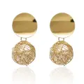 Golden Orbit Pearl Earrings Thumbnail Image 3