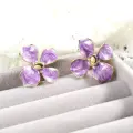 Lavender Enamel Floral Stud Thumbnail Image 3