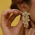 Golden Floral Cascade Earrings Thumbnail Image 1