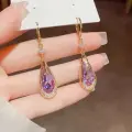 Purple Water Drop Hoops Thumbnail Image 3