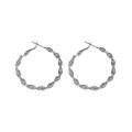 Twisted Classic Silver Hoops Thumbnail Image 2