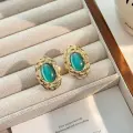 Turquoise Halo Studs Thumbnail Image 1