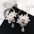 Crystal Blossom Hoop Earrings Thumbnail Image 1