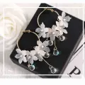 Crystal Blossom Hoop Earrings Thumbnail Image 3