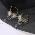 Crystal Blossom Hoop Earrings Thumbnail Image 4